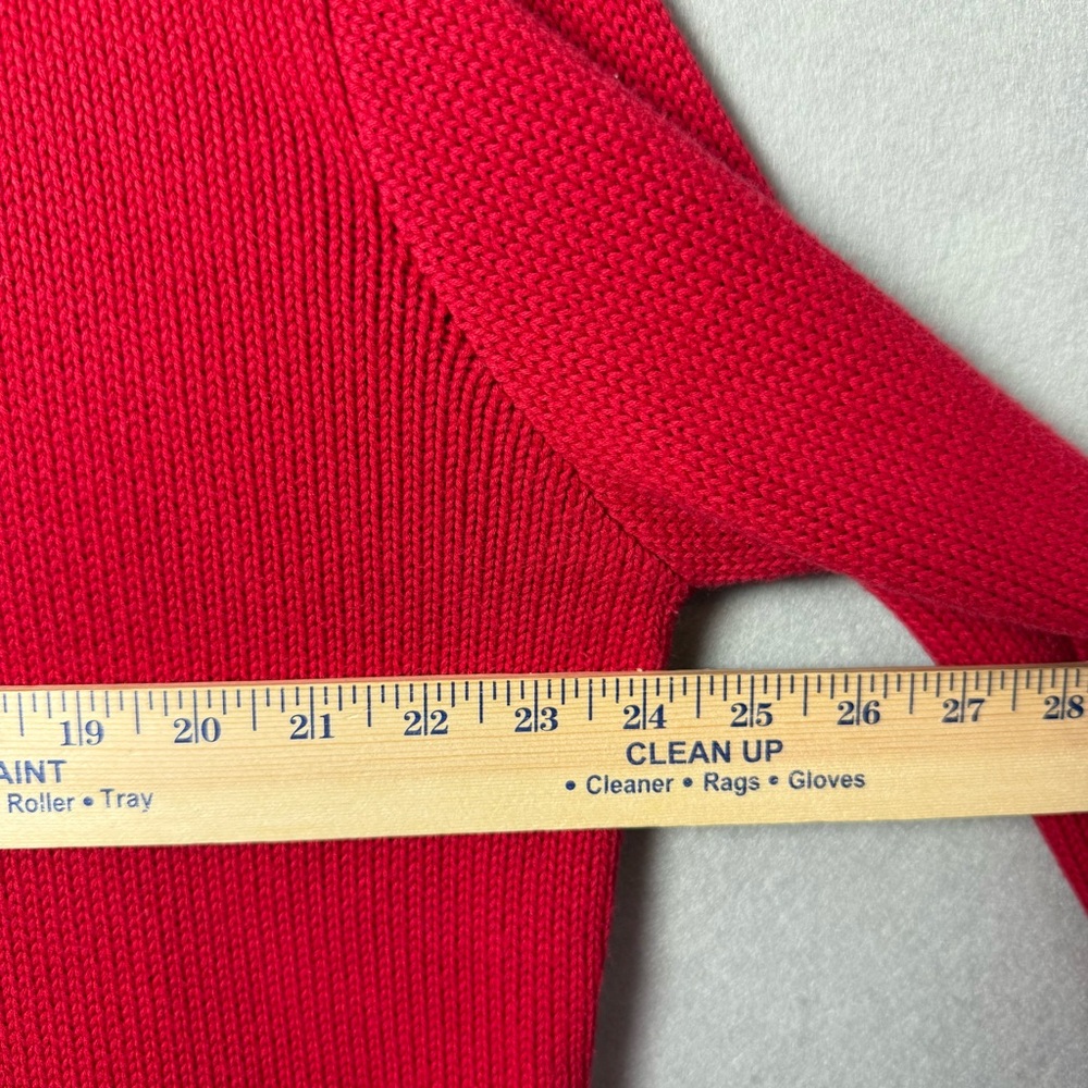 Vintage Polo Ralph Lauren Sweater Mens XL Red Chunky Knit Preppy Holiday Office - Picture 8 of 8